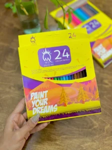 مدادرنگی 24 رنگ ام‌کیو جعبه مقوایی زرد