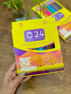 مدادرنگی 24 رنگ ام‌کیو جعبه مقوایی زرد